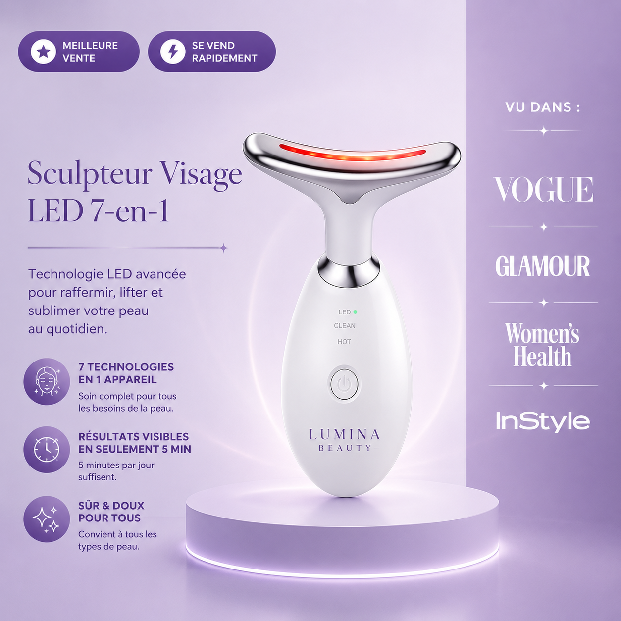 Lumina Sculpteur Facial LED 7-en-1